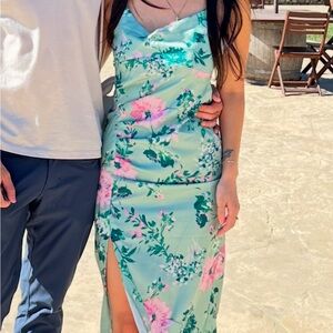 Zara green floral dress size small